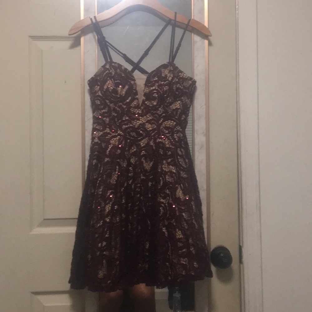 Purple homecoming straps dress